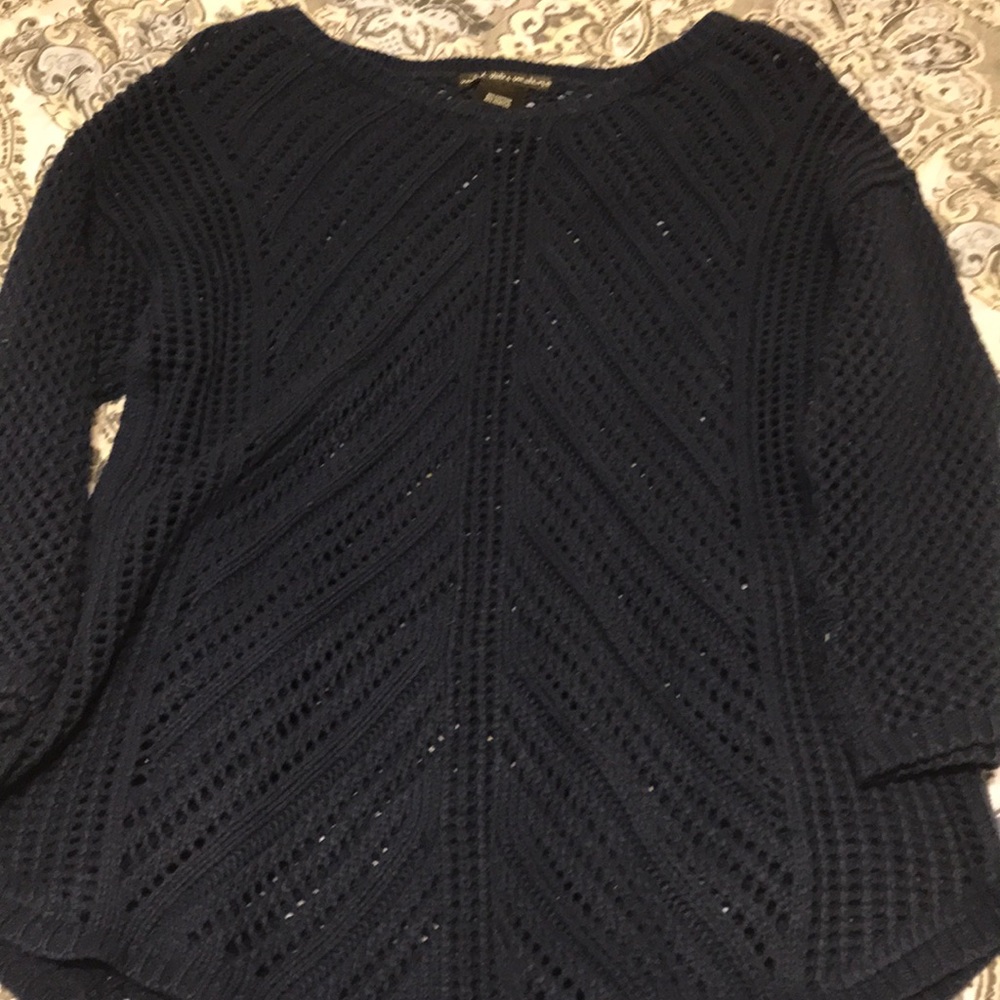 Dark blue sweat shirt 3/4 sleeves
